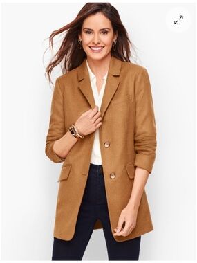 Talbots Camel Single-Breasted Tailored Blazer, Size 16